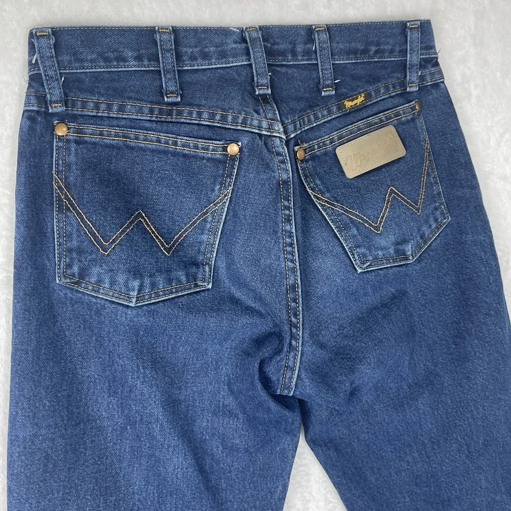 Wrangler Jeans Men's 29/30 Blue Denim Cowboy Cut Relaxed Fit Mid Rise Western